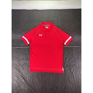 Under Armor Shirt Adult Medium Red White Stripe Short Sleeve Athleisure Mens